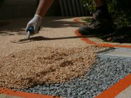 Application résine décorative sur béton drainant Duoliss