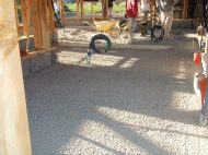 Dallage de maison individuelle en béton de chaux