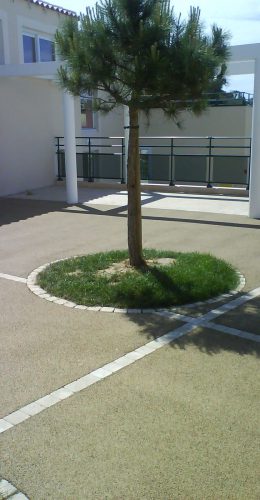 Terrasse en béton poreux